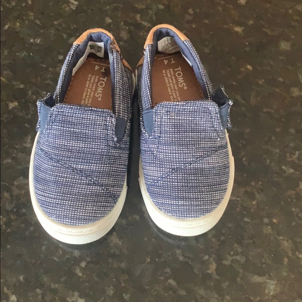 TOMS 4T toddler slip on shoes navy blue